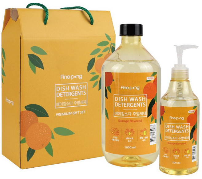 홈히어로 베이킹소다 주방세제 500ml+1000ml 선물용박스 포장, 1개