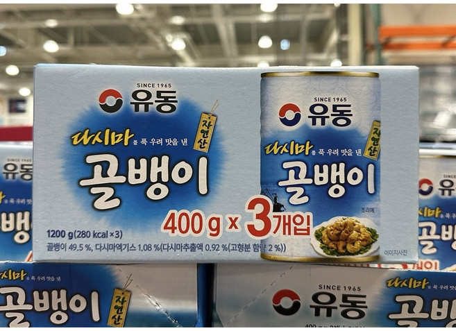 유동 자연산 다시마골뱅이 400G X 3 CANNED KELP BAI-TOP SHELL