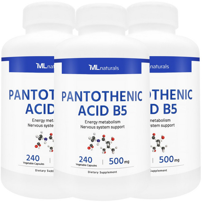 [미국번개배송] 신제품 착한명품 마이라이프 내추럴스 판토텐산 B5 500mg, 3개, 240정