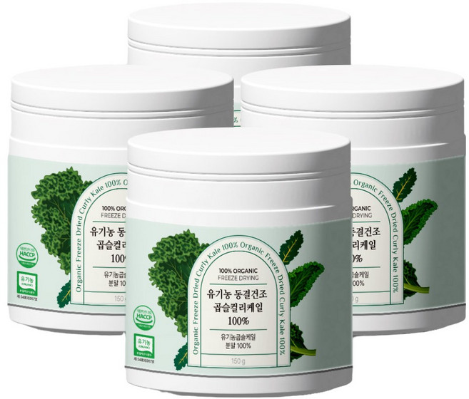 자연속의이야기 대용량 유기농 컬리케일 분말 동결건조 곱슬케일 100%, 4개, 150g