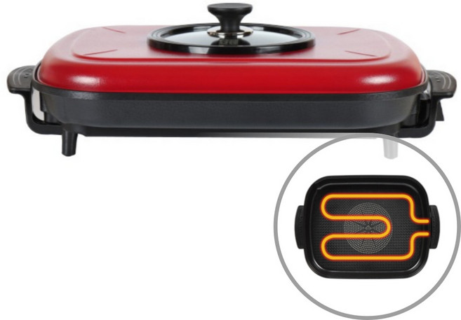 국내최초 m자 열선 몽비오스 국산 다이아몬드 코팅 61cm 대형 사각 프리미엄 잔치팬, DW-1000MOS-R