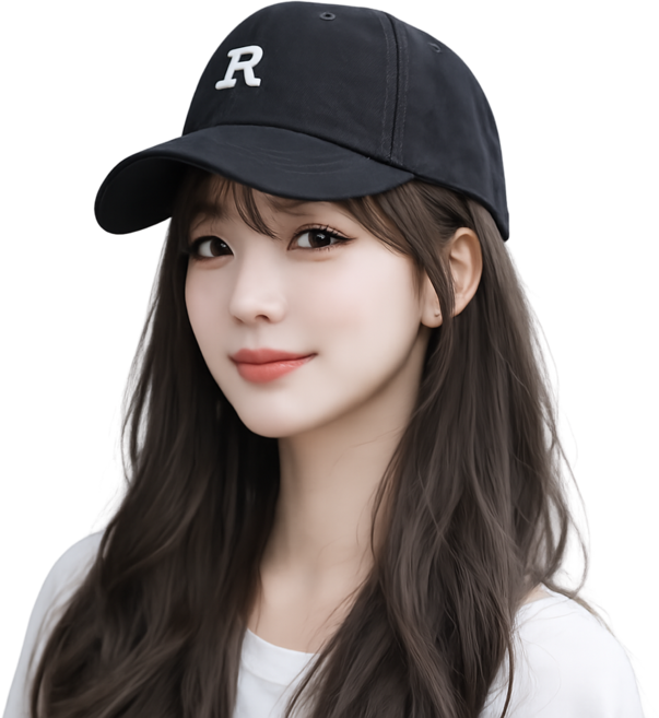 결이 고운 헤어 여자 가발모자 야구 캡 스타일, 1개, 연갈색웨이브