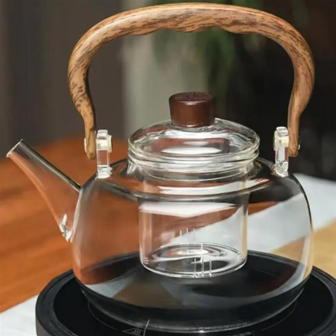 미니 대용량 전기 보온 다기능 가정용 차 끓이기 전기포트, 뉴 투명 손잡이 1L B, 기본 색상