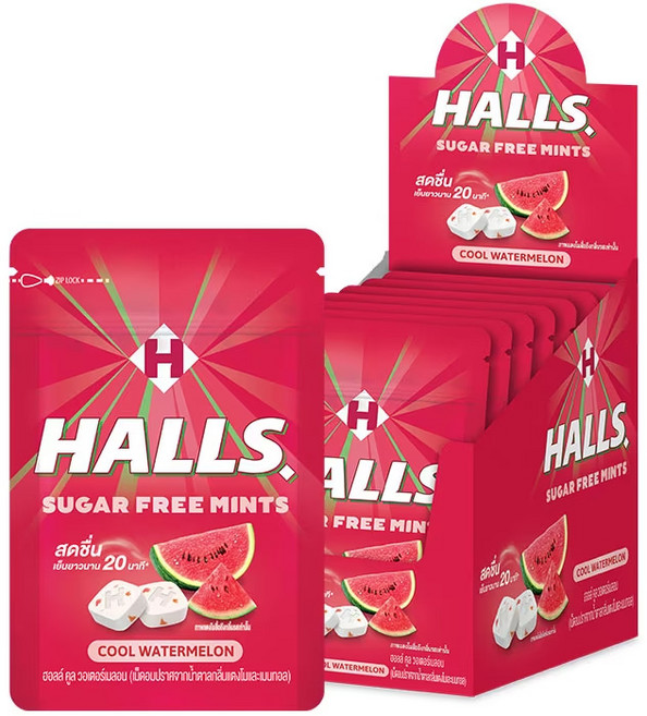 호올스 슈가프리 무설탕 캔디 쿨 워터메론, 10개, 15.4g