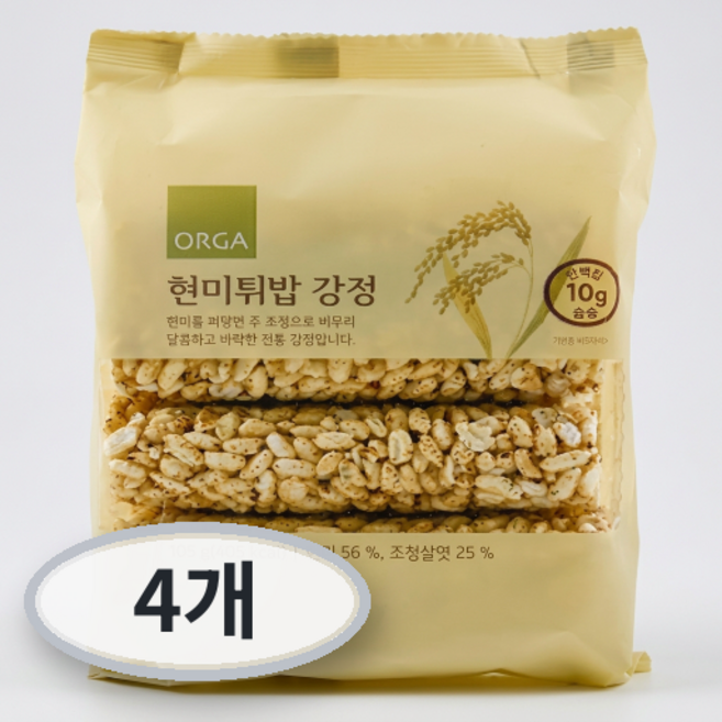 올가 현미튀밥 강정 105g, 4개