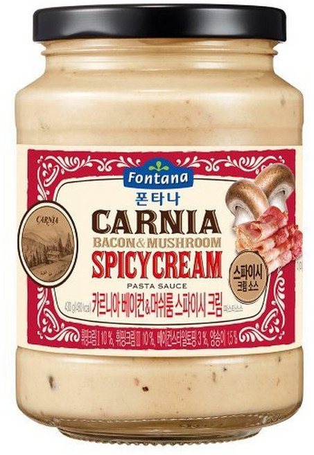 폰타나 베이컨머쉬룸 크림 파스타소스 430g, 1개
