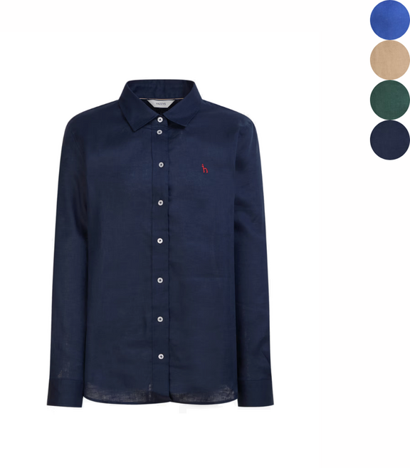 헤지스 여성 린넨100% 긴소매 셔츠 간절기 의류 중년