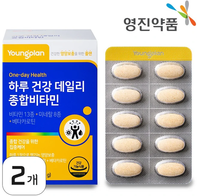 영진약품 하루 건강 데일리 종합비타민 81g, 2개, 90정 - 쿠팡
