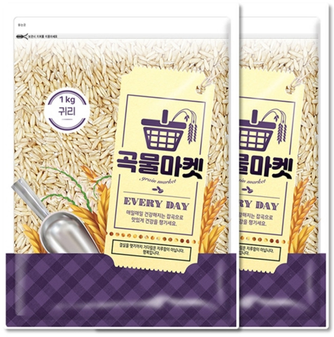 [더프레시] 곡물마켓 국내산 찹쌀 1kg x 2, 상세페이지참조, 2개