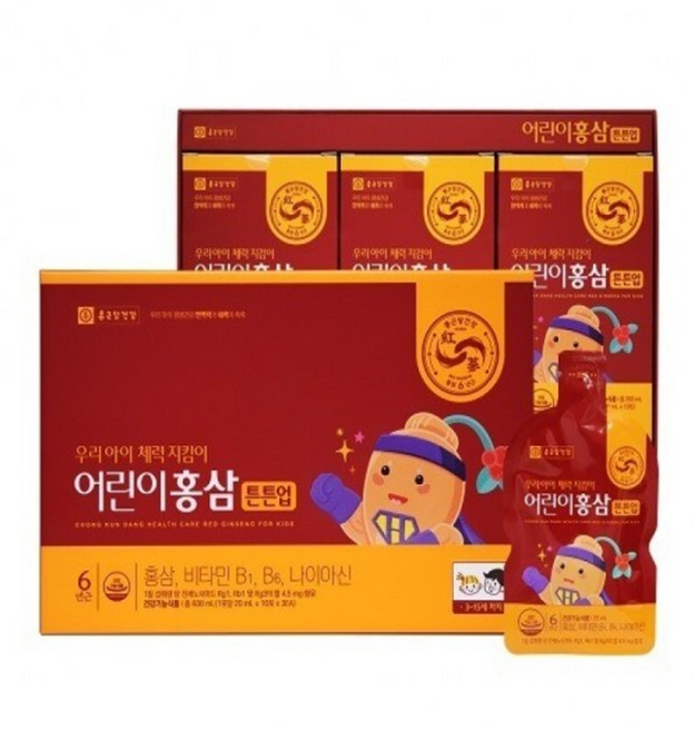 [서흥바이오팜] 종근당건강 어린이홍삼튼튼업 30포 면역력 키즈 활력, 30회분, 2개