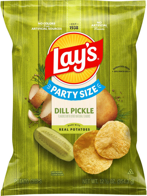 Lay's 감자칩 딜 피클 12.5온스 Lay's Potato Chips Dill Pickle 12.5 Oz, 1개