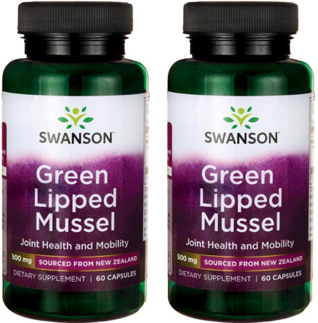 스완슨 뉴질랜드 초록입홍합 500mg 캡슐, 60정, 2개