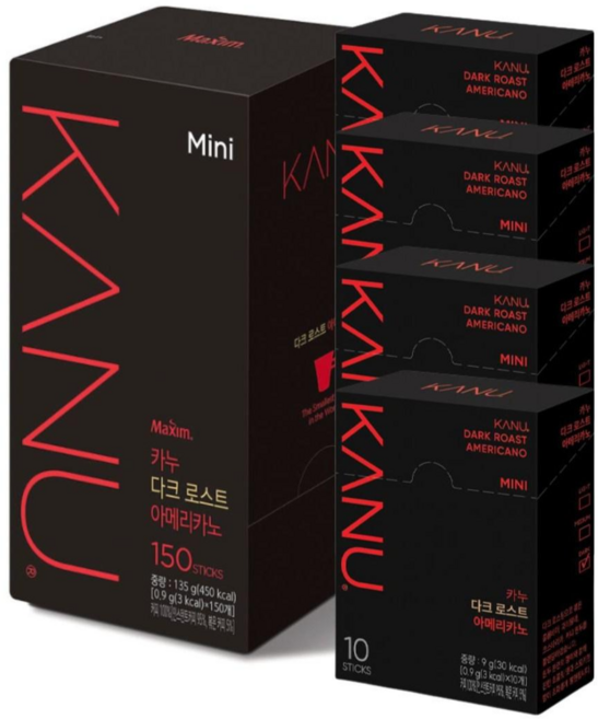 글로벌스토어 카누 다크로스트 미니 아메리카노 190EA, 171g, 1박스, 190개입