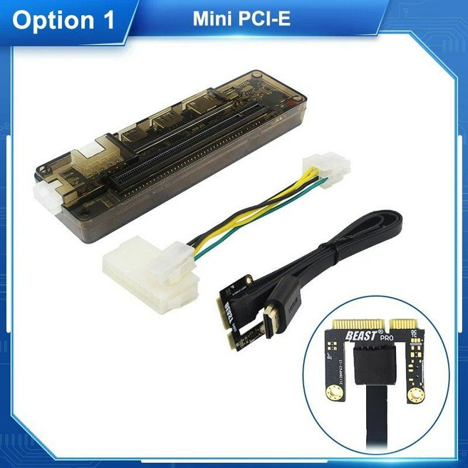 노트북용 EXP GDC 외장 그래픽 카드 노트북 PCIE 독 비디오 옵션 PCI-E NGFF M.2 A E 키, Mini PCI-E, 1개