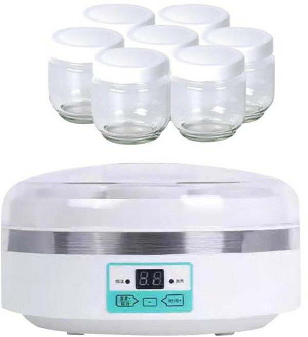 7개의 유리컵이 있는 요구르트 제조기 카페 주방 홈용 자동 요구르트 제조기, 7 유리, 250mmx150mmx250mm, 플라스틱 유리, 250mmx150mmx250mm, 플라스틱 유리