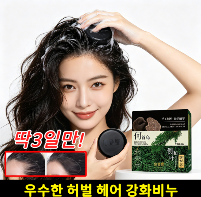 [모발 볼륨 10배] 탈모방지 샴푸 본초 측백엽 수제비누 오일 컨트롤 샴푸 탈모 샴푸바 고체샴푸, 본초 고체샴푸, 6개, 80g