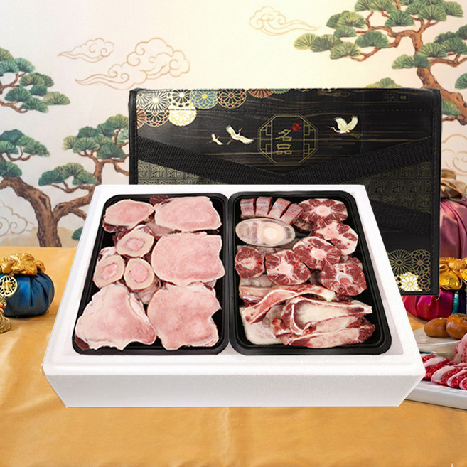 고기듬뿍 꼬리반골 진한 사골 반반 혼합선물세트 4kg, 1