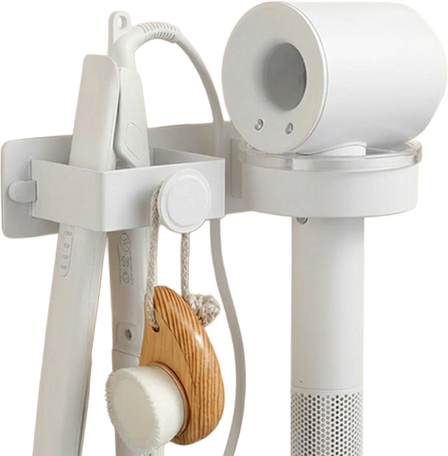 내집클로버 드라이기 고데기 듀얼 거치대 무타공, 1개, 화이트