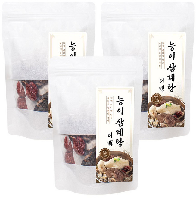 두손애약초 한방 능이 삼계탕 오리 백숙 티백 재료, 3개, 80g