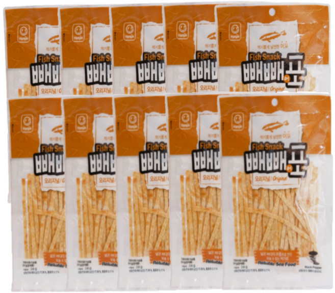 한진식품 빼빼어포 오리지널 어채, 22g, 10개