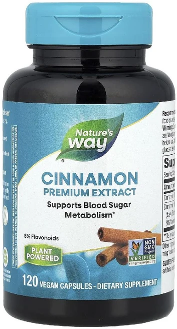 네이처스웨이 시나몬 추출물 500mg Cinnamon Extract 베지캡슐 120정, 1개 - 쿠팡