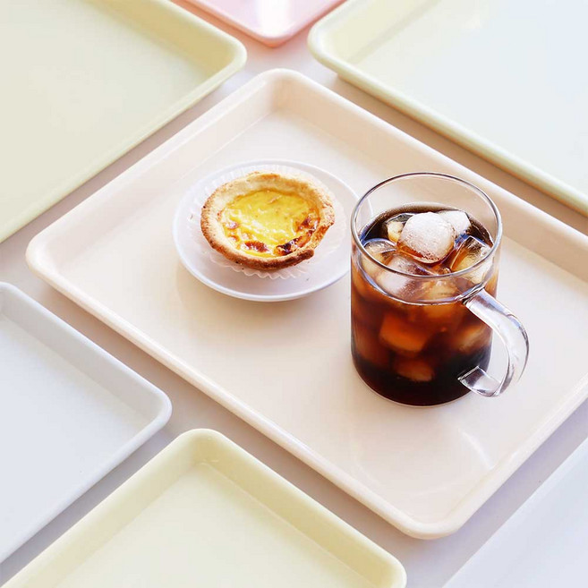 코지트레이 화이트 컬러 홈카페 트레이 베이킹 식기건조받침 학교 유치원 카페 사무실 관공서, 아이보리, 1개