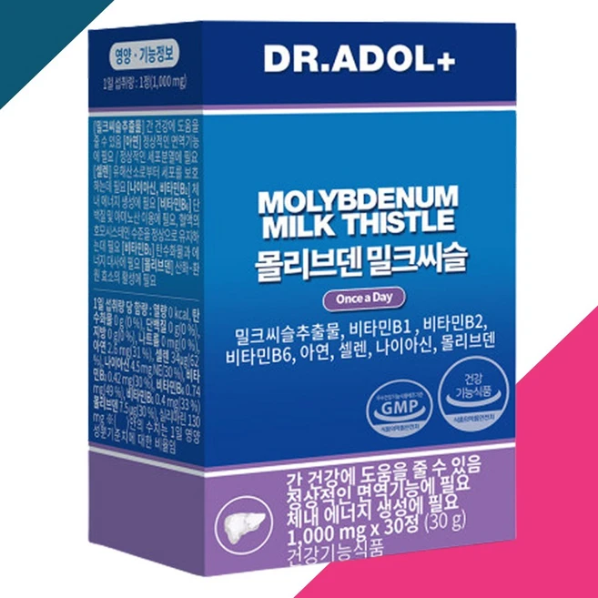 닥터아돌 몰리브덴 밀크씨슬 실리마린, 30정, 1개 - 쿠팡