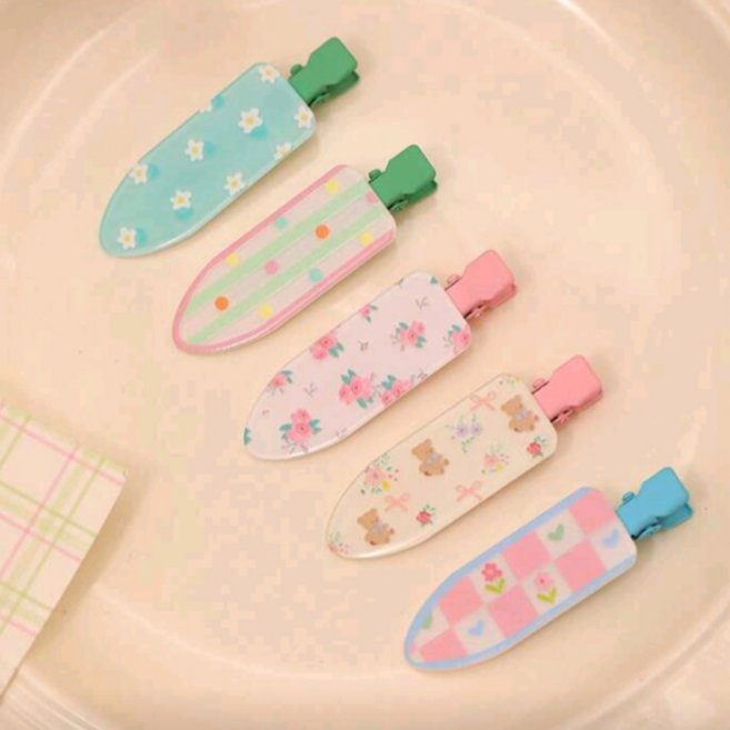 메이크업용 자국없는 납작쁘띠칼라집게핀 헤어스타일링 앞머리 고정집게핀