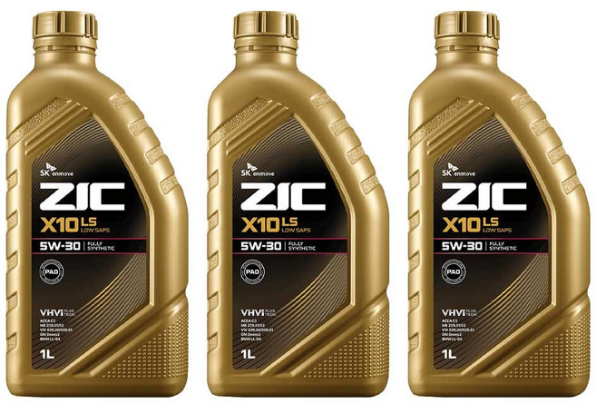 지크 X10 LS 가솔린 엔진오일, 3개, 5w30, 1L