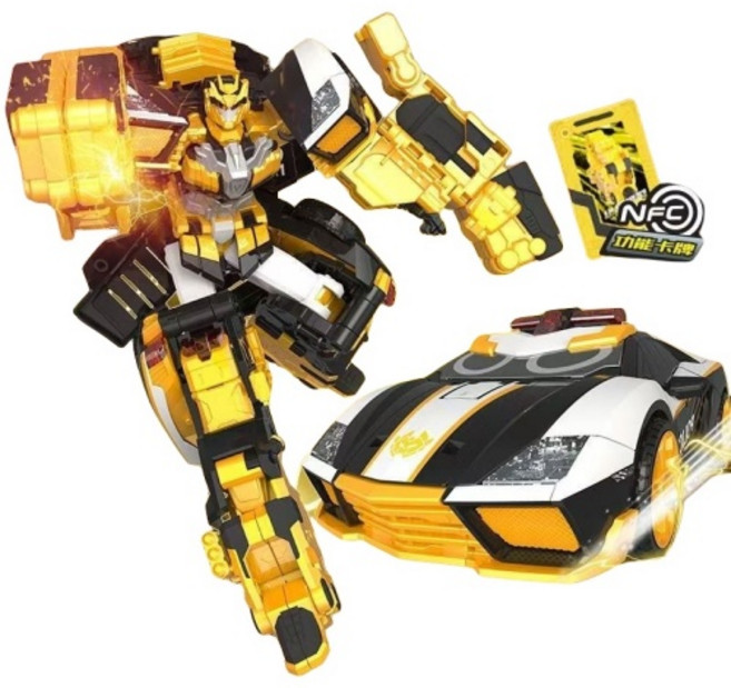 메탈카드봇 블루캅 얼티밋 2단변신 블랙황금특공대 자동차 로봇장난감 생일선물, 항금 블루캅 전사, 1개