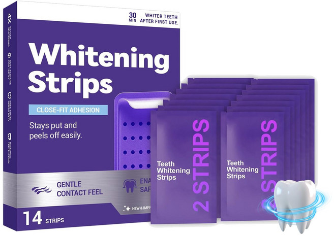 보라 치아 스티커 미백 치아 Purple Teeth Whitening Strips, 1*box