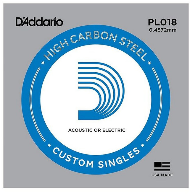 다다리오 PL018 플레인 스틸 기타 싱글 스트링 .018, 1팩, 1개