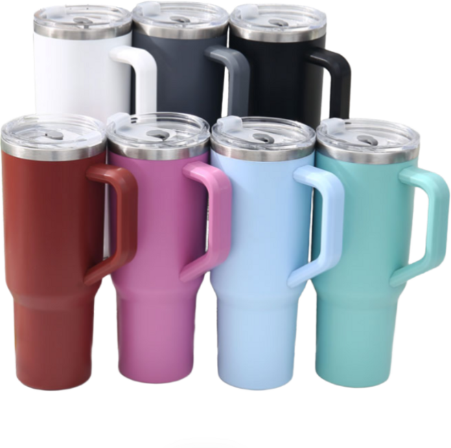 [대용량 텀블러_1.2L] (+스트로우 포함) 더블쉴드 보냉 보온 / 이중 단열 / 손잡이 / 내구성 강화, 스카이블루, 2개