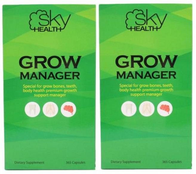 뉴질랜드 스카이헬스 그로우 매니져 초유 365캡슐 Grow Manager x 2병, 2개, 365정