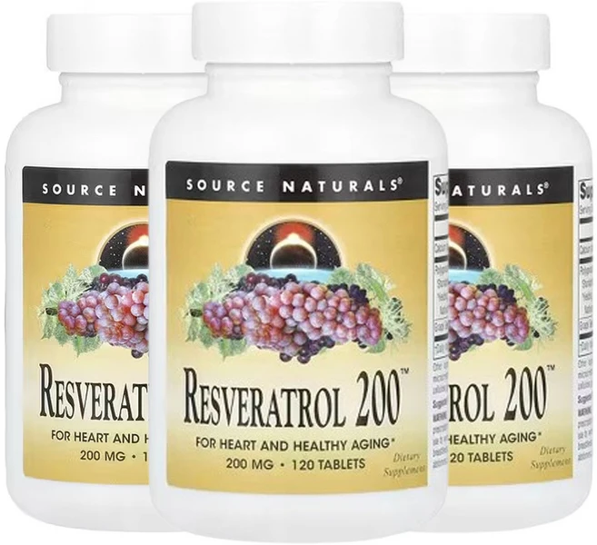 소스네츄럴스 레스베라트롤 200 200mg 120 정, 3개, 120정 - 쿠팡