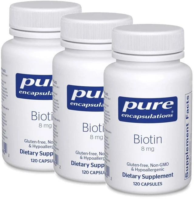 퓨어인캡슐레이션 비오틴 8mg 비타민B 캡슐 Pure Encapsulations Biotin, 3개, 120정 - 쿠팡