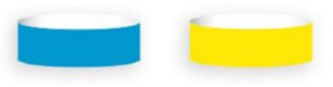 입장권팔찌 총 500장 1세트, 05 / 블루 / 엘로우 각 250장 총 500장