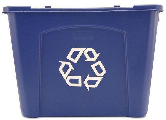 Rubbermaid Commercial 쌓을 수 있는 재활용함 53L(14갤런) 블루 (FG571473BLUE), 1 Pack
