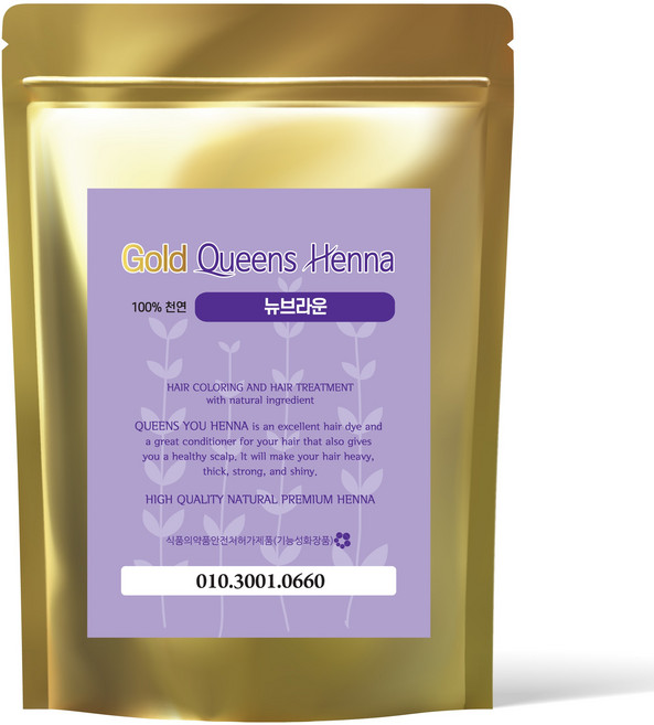 GOLD퀸즈헤나 초특가 정품 퀸즈헤나 천연염색헤나, 뉴브라운, 1개