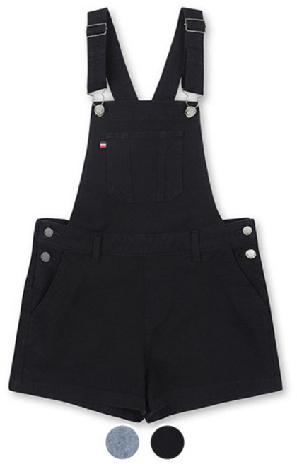 폴햄키즈 폴햄키즈 시그니처 여아 3부 오버롤 숏 데님 팬츠_PKE2DH2053