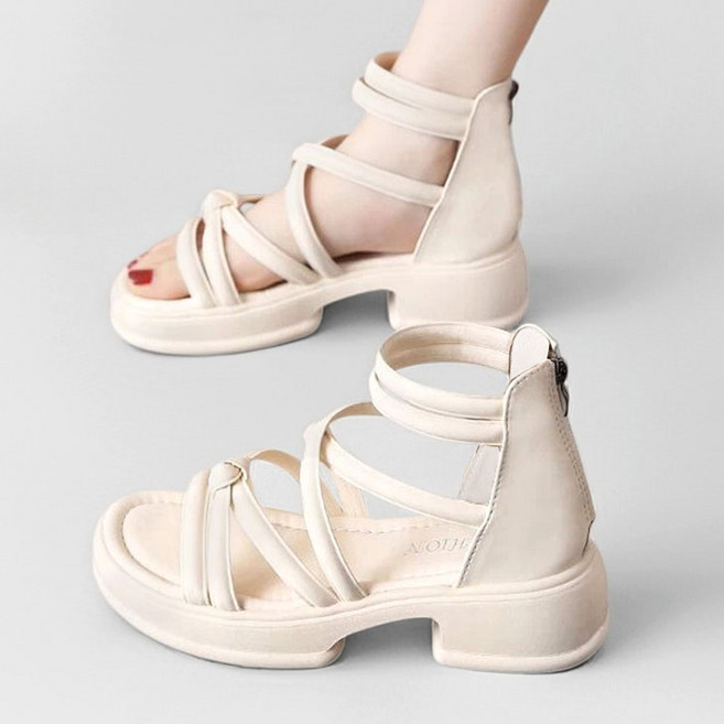 Modern Fashion 여성 스트랩 샌들 플랫 슬리퍼