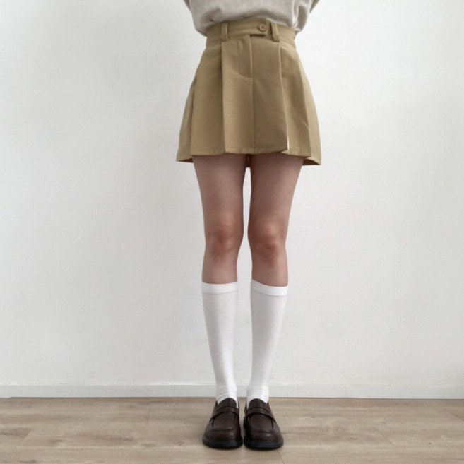 [비마이뮤즈] [무배/압박스타킹] 4기장 기본 무지 쫀쫀 니삭스 중목 양말 반스타킹 3color