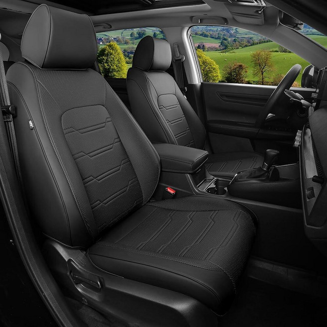 FEINEPRO for Honda CRV Seat Covers 2023 2024 2025 2026 Faux 천연가죽 Car Full Set Compatible with EX, 2023-2026 CRV, BLACK