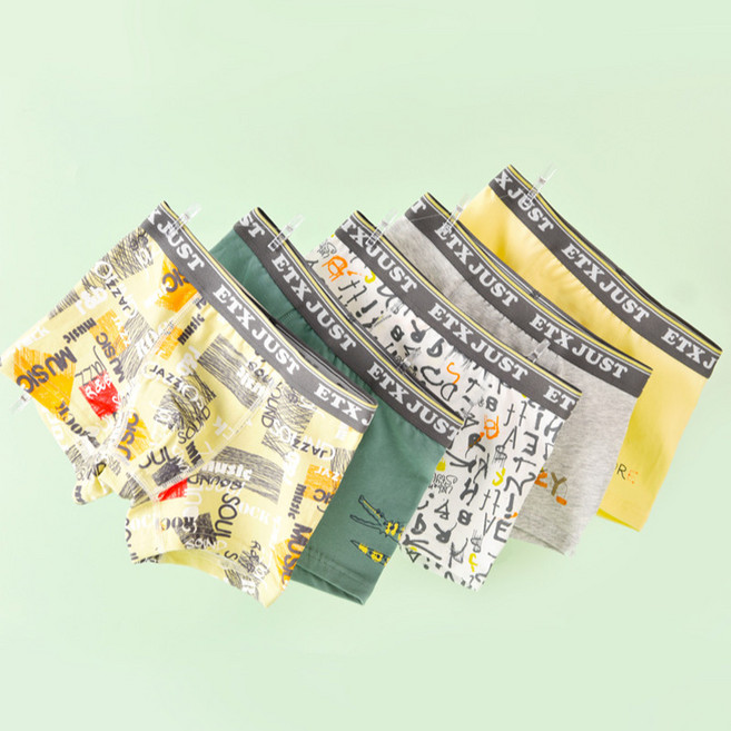 [NL67]남아 아동 주니어 속옷 사각 드로즈 팬티 5종 세트 DM23