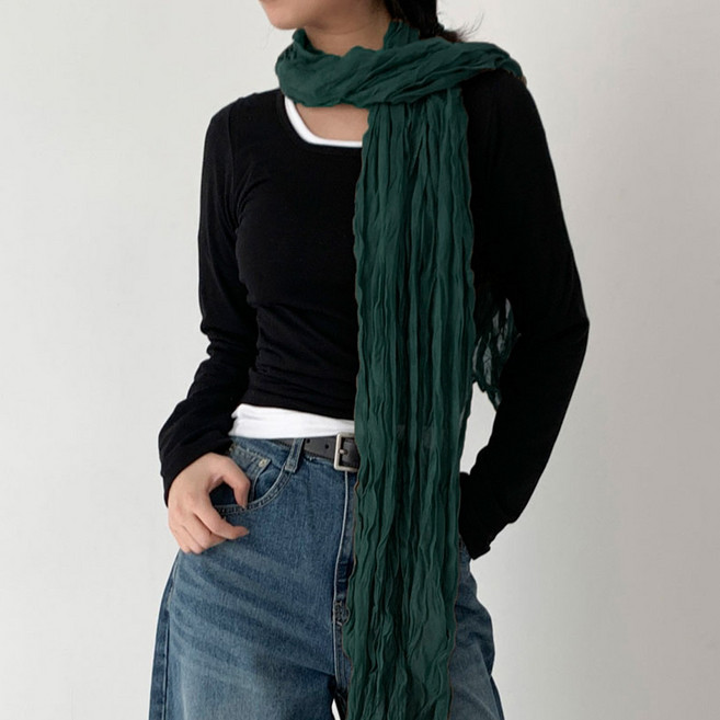 블루씨티 모어드 링클 주름 롱 머플러 스카프
