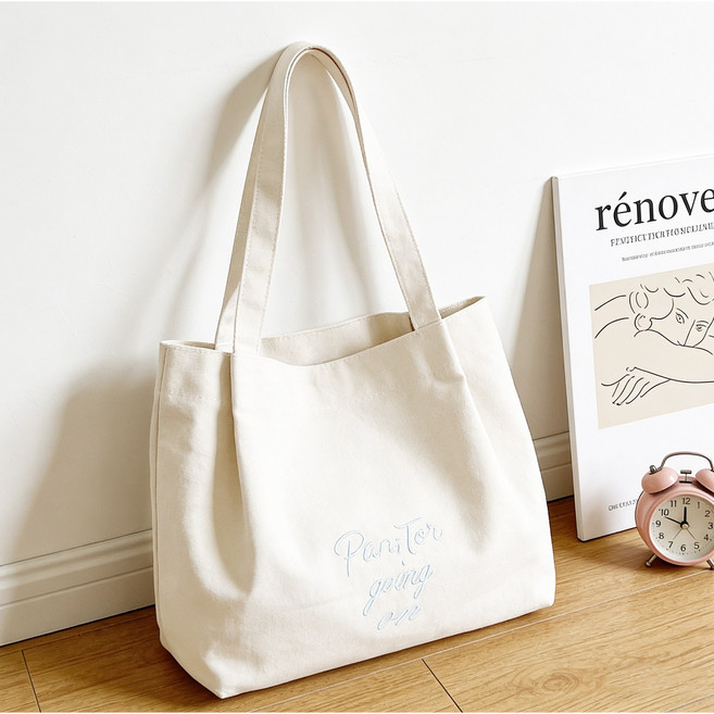 대용량 여성 캔버스 백 에코백 숄더백 안전 지퍼 일상 캐주얼 가벼운 환경 친화적
