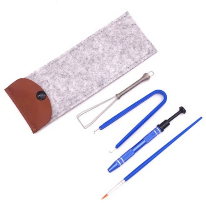 키보드 클리너 청소 도구 5종 세트 - 키캡 리무버 포함 키보드 청소 브러쉬 키트, 1개