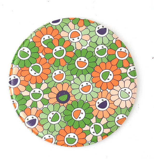 양면 원형 방석 매트 해피 플라워 국산 방수 캠핑 목욕 사우나방석