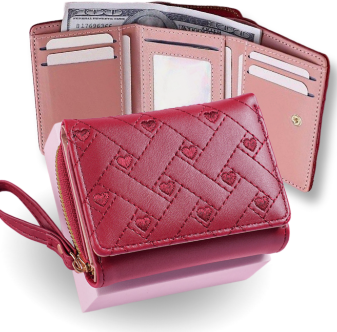 주엘리 학생 지갑 반지갑 동전 카드 지폐 하트지갑 여학생 선물용