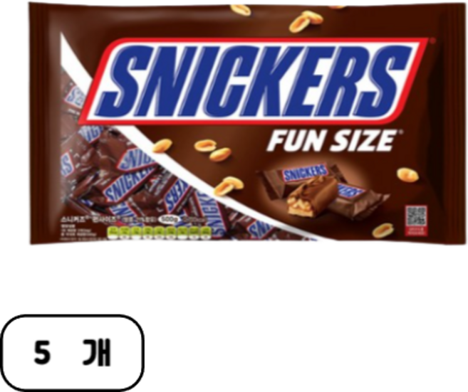한국마즈 스니커즈 땅콩 초콜릿, 500g, 5개